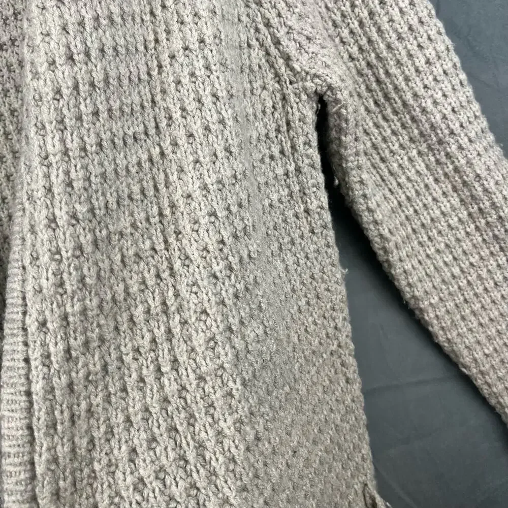 Madewell Knit Cardigan Sweater Wool-Blend Long Oversized Beige Pockets Womans XS